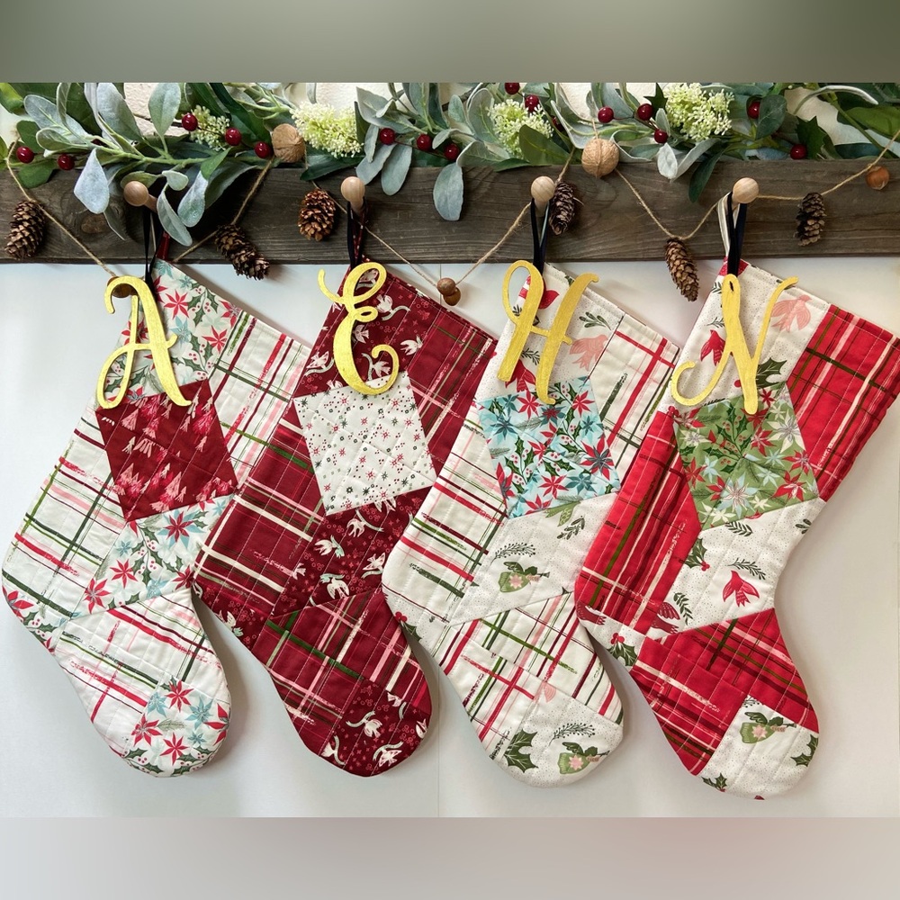 N- Handmade Quilted Stocking - Picture 2 of 5